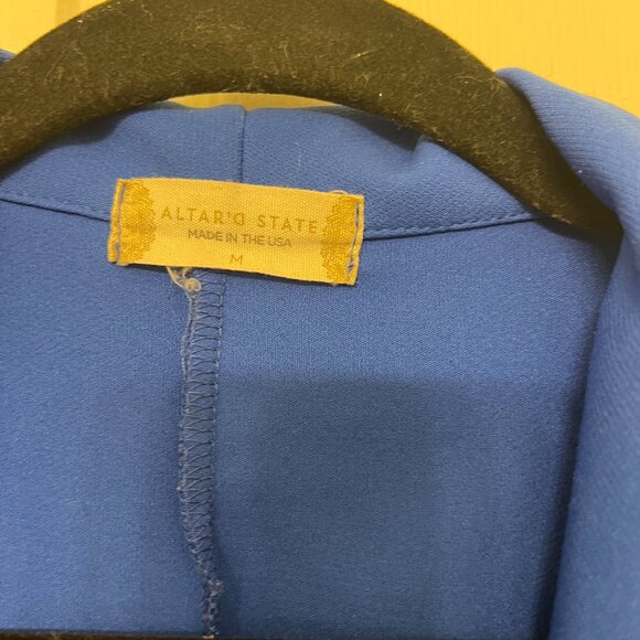 Blue Ruched 3/4 Sleeve Blazer - Picture 3 of 3